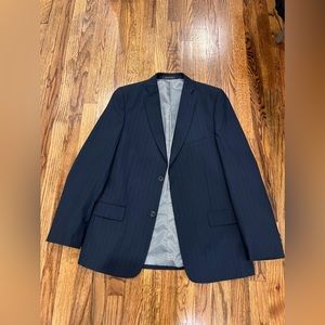 Michael Kors Boys Suit Jacket Blazer Coat Striped Navy Size 20R